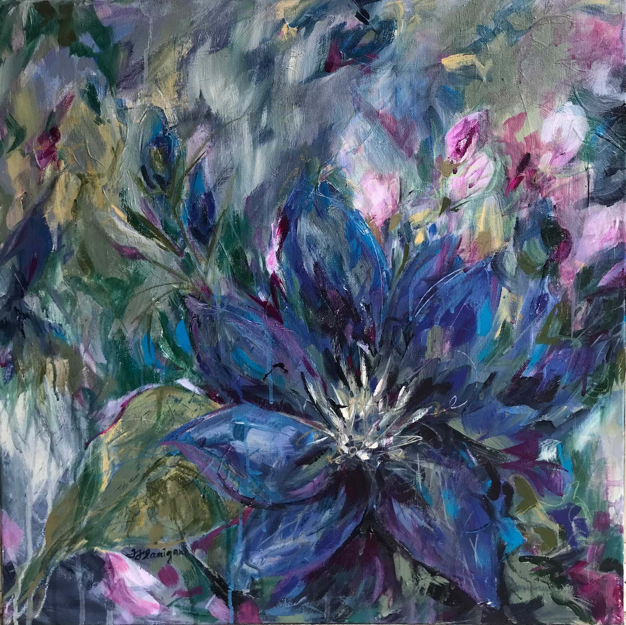 Painting-Begin Painting entitled, "Begin" by Tracey Flanigan, Owner of Art in Bloom Floral Studio in Howell, Michigan.