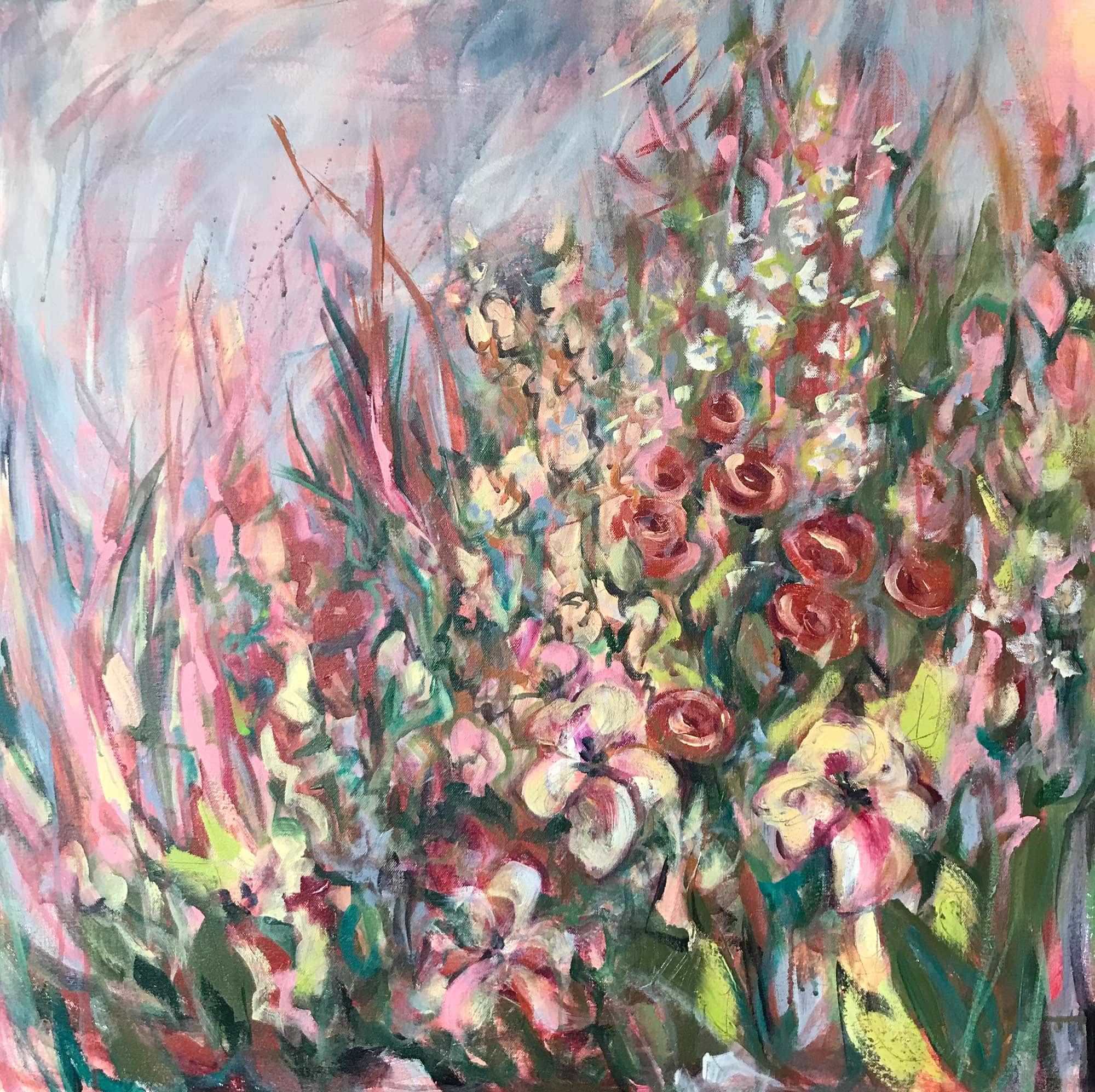 Painting-GarGardenscape 2- 30×30 $500 2 Gardenscape 2- 30x30 $500